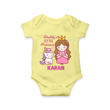 Best Dad Ever Print Arctic Onesie-Custom Baby Romper - PASTEL YELLOW - New Born (Chest 14")