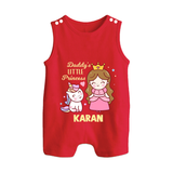 Best Dad Ever Print Arctic Custom Baby Button Romper - RED - New Born (Chest 18")