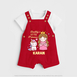 Best Dad Ever Print Arctic Custom Baby dungaree - RED - 0 - 5 Months Old (Chest 18")