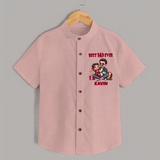 Custom Baby shirt Daddy & Me Heart Print - PEACH - 0 - 6 Months Old (Chest 23")