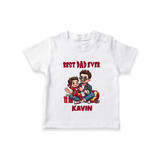Custom Baby TSHIRT Daddy & Me Heart Print - WHITE - 0-5 Months Old (Chest 17")