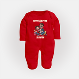 Custom Baby Full Body Suit Daddy & Me Heart Print - RED - New Born (Chest 7.5")