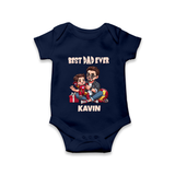 Custom Baby Romper – Daddy & Me Heart Print Onesie - NAVY BLUE - New Born (Chest 14")