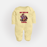 Dad You Are My Hero Print Custom Baby Full Body Suit - PASTEL YELLOW - New Born (Chest 7.5")