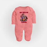 Dad You Are My Hero Print Custom Baby Full Body Suit - PEACH - New Born (Chest 7.5")