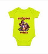 Dad You Are My Hero Print Onesie-Custom Baby Romper - LIME GREEN - New Born (Chest 14")