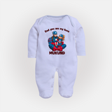 Custom Baby Full Body Suit Daddy’s Little Princess Print - BABY BLUE - New Born (Chest 7.5")