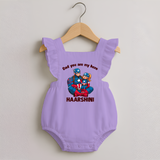 Custom Baby Romper Frock Daddy’s Little Princess Print - LILAC - 0 - 3 Months Old (Chest 19")