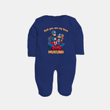 Custom Baby Full Body Suit Daddy’s Little Princess Print - NAVY BLUE - New Born (Chest 7.5")