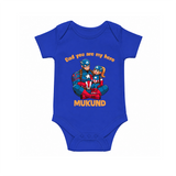 Custom Baby Romper – Daddy’s Little Princess Print Onesie - COBALT BLUE - New Born (Chest 14")