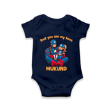 Custom Baby Romper – Daddy’s Little Princess Print Onesie - NAVY BLUE - New Born (Chest 14")