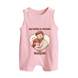 Best Friends For Life Print Custom Baby Button Romper - BABY PINK - New Born (Chest 18")