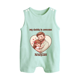 Best Friends For Life Print Custom Baby Button Romper - MINT GREEN - New Born (Chest 18")