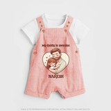 Best Friends For Life Print Custom Baby dungaree - PEACH - 0 - 5 Months Old (Chest 18")