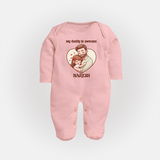 Best Friends For Life Print Custom Baby Full Body Suit - BABY PINK - New Born (Chest 7.5")