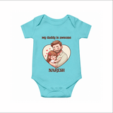 Best Friends For Life Print Onesie-Custom Baby Romper - ARCTIC BLUE - New Born (Chest 14")