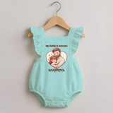 Best Friends For Life Print Custom Baby Romper Frock - MINT GREEN - 0 - 3 Months Old (Chest 19")