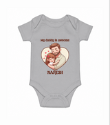 Best Friends For Life Print Onesie-Custom Baby Romper - GREY - New Born (Chest 14")