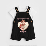 Best Friends For Life Print Custom Baby dungaree - BLACK - 0 - 5 Months Old (Chest 18")