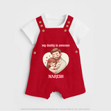 Best Friends For Life Print Custom Baby dungaree - RED - 0 - 5 Months Old (Chest 18")