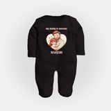 Best Friends For Life Print Custom Baby Full Body Suit - BLACK - New Born (Chest 7.5")