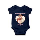 Best Friends For Life Print Onesie-Custom Baby Romper - NAVY BLUE - New Born (Chest 14")