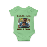 Custom Baby Romper – My Daddy Is Awesome Print Onesie - GREEN - New Born (Chest 14")