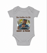 Custom Baby Romper – My Daddy Is Awesome Print Onesie - GREY - New Born (Chest 14")