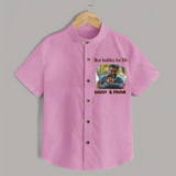 Custom Baby shirt My Daddy Is Awesome Print - BABY PINK - 0 - 6 Months Old (Chest 23")