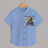Custom Baby shirt My Daddy Is Awesome Print - SKY BLUE - 0 - 6 Months Old (Chest 23")