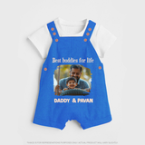 Custom Baby dungaree My Daddy Is Awesome Print - COBALT BLUE - 0 - 5 Months Old (Chest 18")