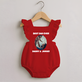 Personalized Baby Romper Frock Daddy’s Little Princess Arctic - RED - 0 - 3 Months Old (Chest 19")