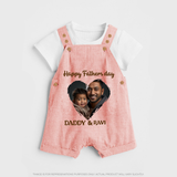 Custom Infant dungaree Best Dad Ever Printed - PEACH - 0 - 5 Months Old (Chest 18")