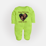 Custom Infant Full Body Suit Best Dad Ever Printed - LIME GREEN - New Born (Chest 7.5")