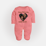 Custom Infant Full Body Suit Best Dad Ever Printed - PEACH - New Born (Chest 7.5")
