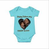 Custom Infant Romper – Best Dad Ever Printed Onesie - ARCTIC BLUE - New Born (Chest 14")