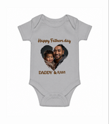 Custom Infant Romper – Best Dad Ever Printed Onesie - GREY - New Born (Chest 14")