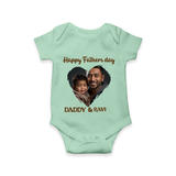 Custom Infant Romper – Best Dad Ever Printed Onesie - MINT GREEN - New Born (Chest 14")