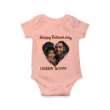 Custom Infant Romper – Best Dad Ever Printed Onesie - PEACH - New Born (Chest 14")