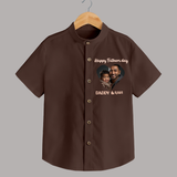 Custom Infant shirt Best Dad Ever Printed - CHOCOLATE BROWN - 0 - 6 Months Old (Chest 23")