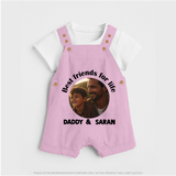 Personalized Baby dungaree Dad You Are My Hero - BABY PINK - 0 - 5 Months Old (Chest 18")