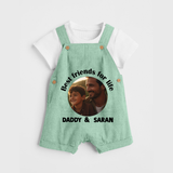 Personalized Baby dungaree Dad You Are My Hero - MINT GREEN - 0 - 5 Months Old (Chest 18")
