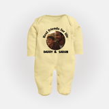 Personalized Baby Full Body Suit Dad You Are My Hero - PASTEL YELLOW - New Born (Chest 7.5")