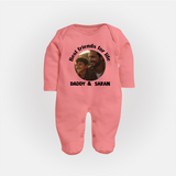 Personalized Baby Full Body Suit Dad You Are My Hero - PEACH - New Born (Chest 7.5")