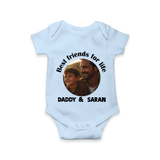 Personalized Baby Romper – Dad You Are My Hero Onesie - BABY BLUE - New Born (Chest 14")