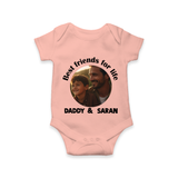 Personalized Baby Romper – Dad You Are My Hero Onesie - PEACH - New Born (Chest 14")