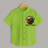 Personalized Baby shirt Dad You Are My Hero - LIME GREEN - 0 - 6 Months Old (Chest 23")
