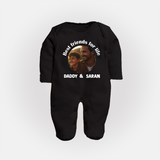 Personalized Baby Full Body Suit Dad You Are My Hero - BLACK - New Born (Chest 7.5")