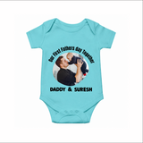 Custom Baby Romper – Best Buddies for Life Onesie - ARCTIC BLUE - New Born (Chest 14")