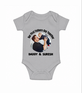 Custom Baby Romper – Best Buddies for Life Onesie - GREY - New Born (Chest 14")